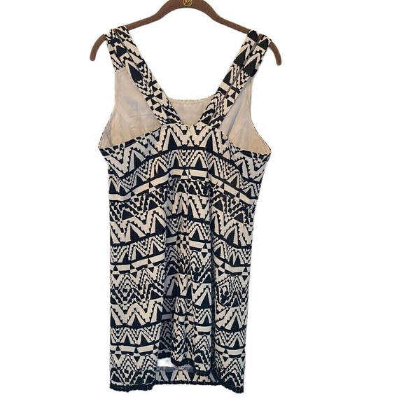 Jade Melody Tam Ikat Sheath Dress Medium Black & White Double Strap Lined Shift - Picture 5 of 12
